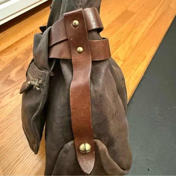 Vintage *Rare* Frye Christine Hobo Leather Shoulder Bag with Braided Handle - Picture 12 of 15